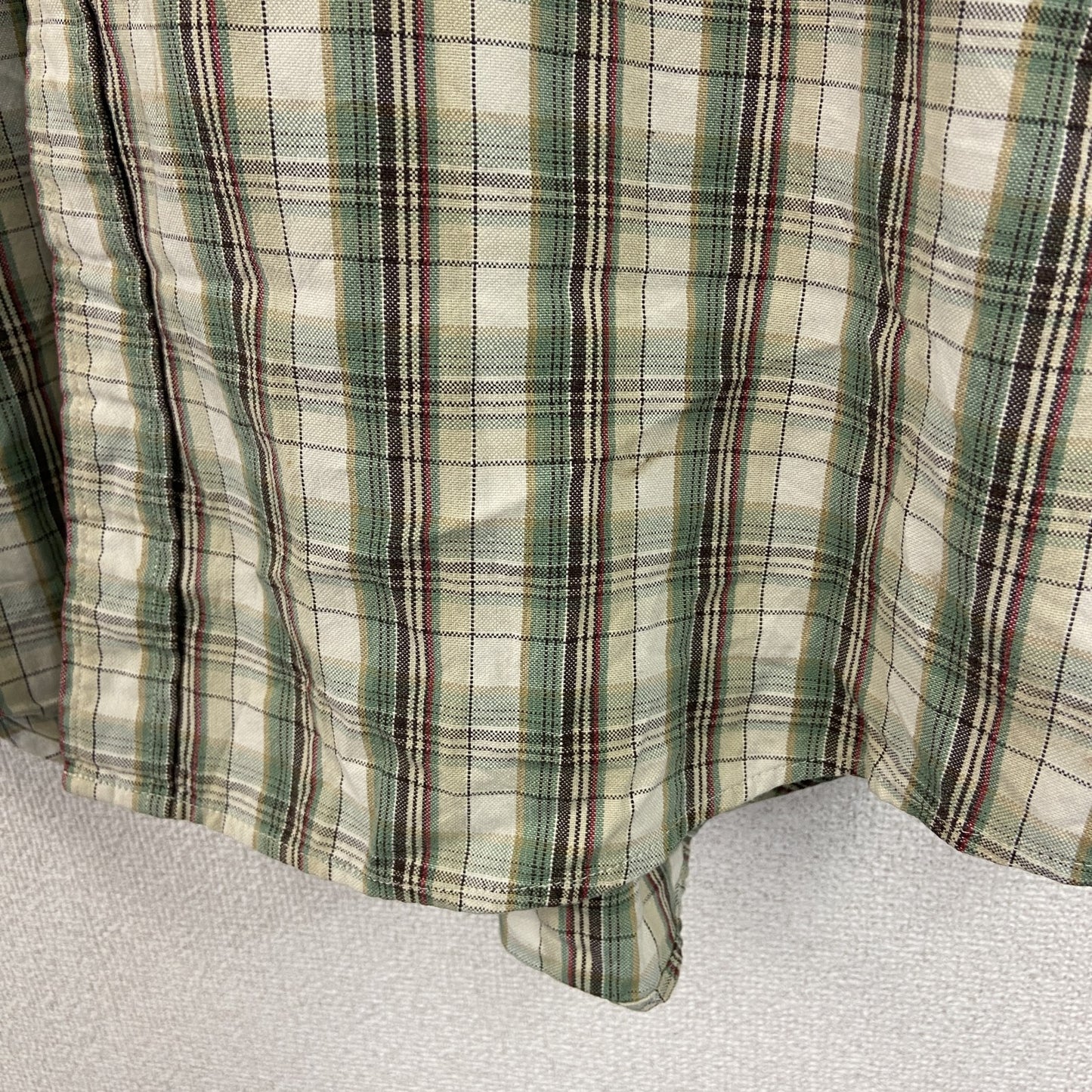 90s～　OLD GAP　オールドギャップ　長袖シャツ　白タグ　2つポケット　チェック柄　緑　グリーン　XLサイズ