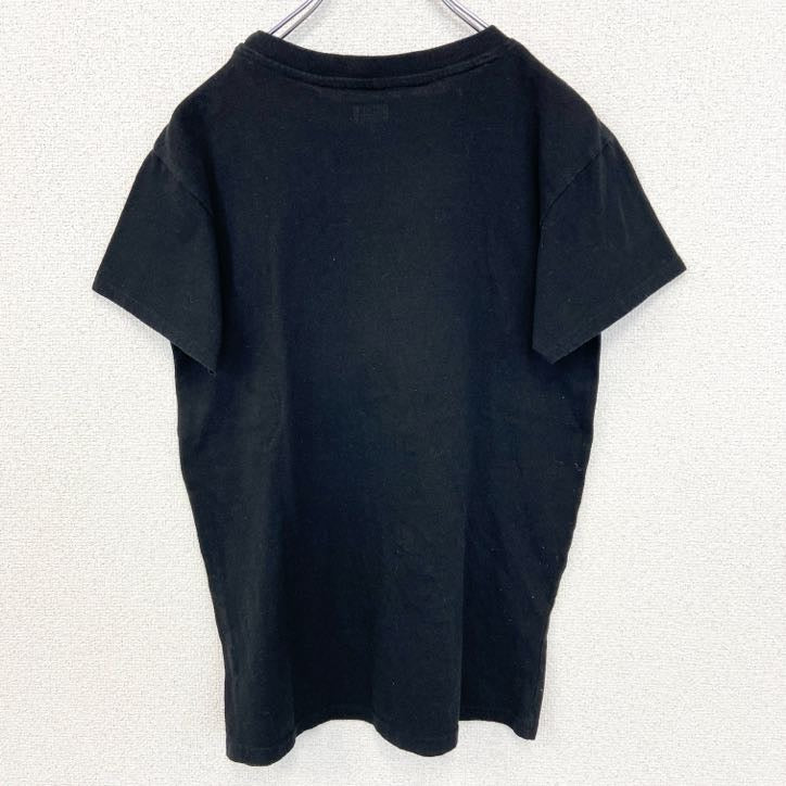 古着 used　BRISCO　半袖プリントTシャツ　フラミンゴ　スカル　レトロデザイン　クルーネック　黒　ブラック　Sサイズ