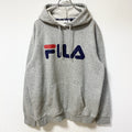 FILA　フィラ　スウェットパーカー/フーディー　デカロゴ　スポーツミックス　灰色　グレー　Lサイズ