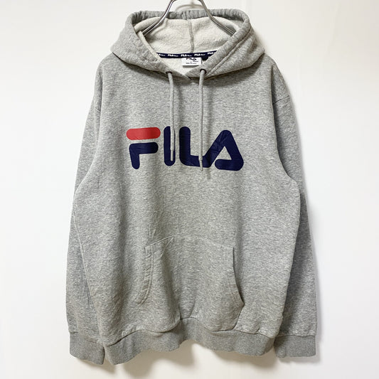 FILA　フィラ　スウェットパーカー/フーディー　デカロゴ　スポーツミックス　灰色　グレー　Lサイズ