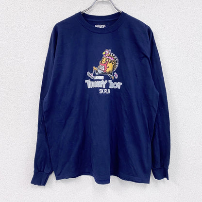 GILDAN　ギルダン　長袖Tシャツ/ロンT　紺　ネイビー　XLサイズ