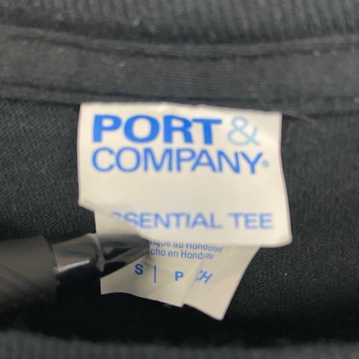 古着 used　PORT＆COMPANY　半袖プリントTシャツ　EQUALITY　カジュアル　猫　クルーネック　黒　Sサイズ