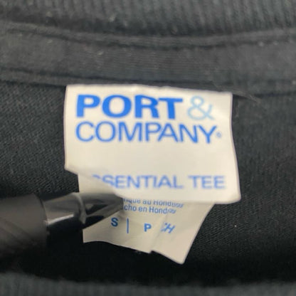 古着 used　PORT＆COMPANY　半袖プリントTシャツ　EQUALITY　カジュアル　猫　クルーネック　黒　Sサイズ