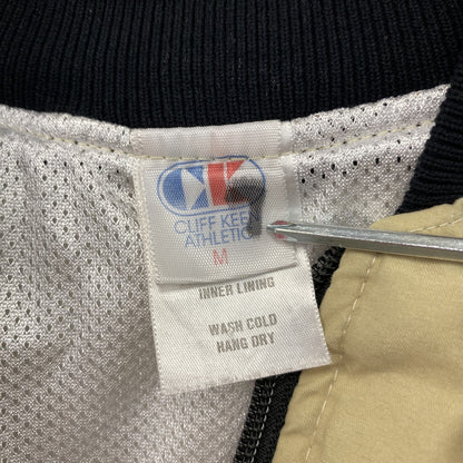 CLIFF KEEN ATHLETIC　フルジップジャケット　カレッジロゴ　ベージュ　黒　ブラック　Mサイズ