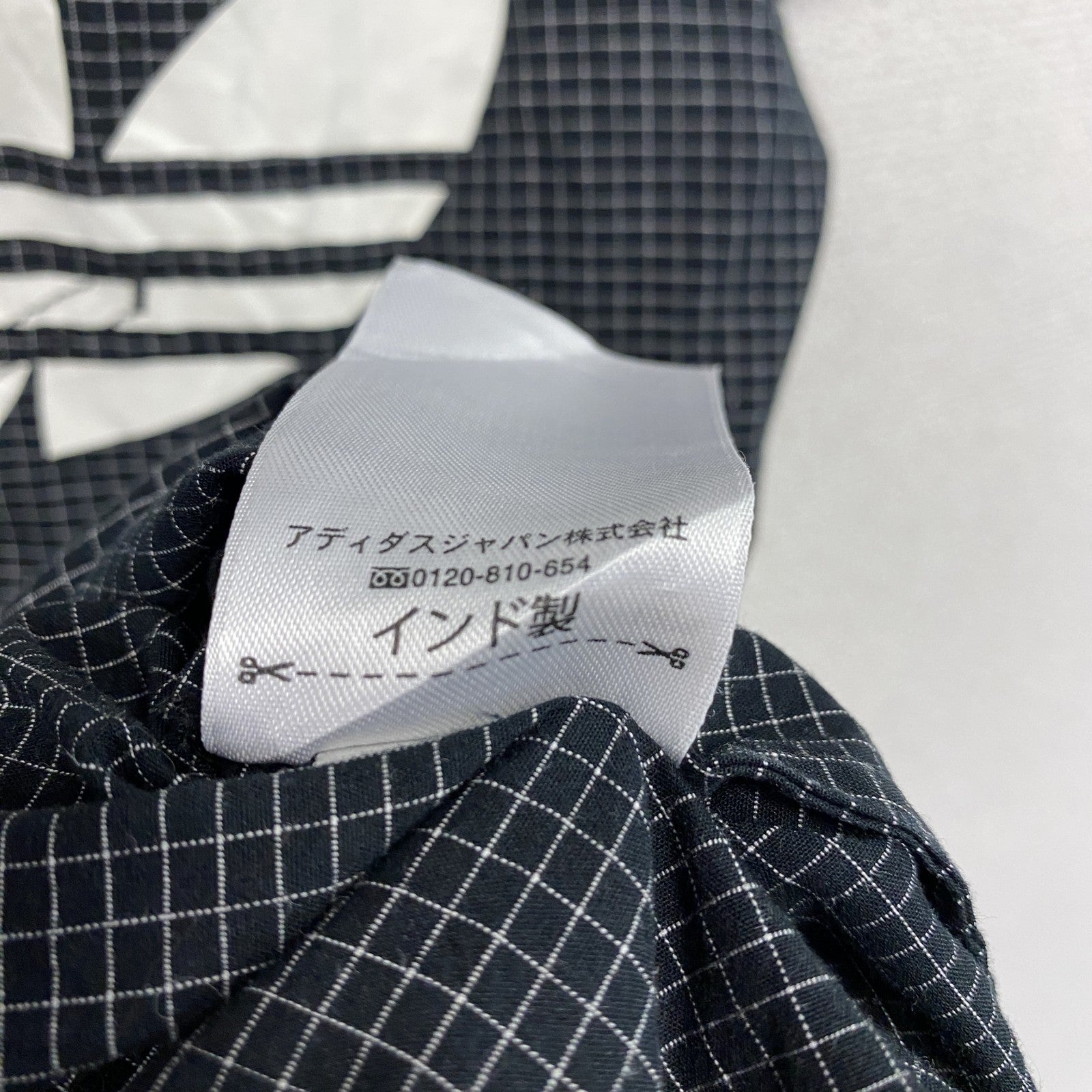 adidas　アディダス　半袖シャツ　チェック柄　黒　ブラック　0サイズ