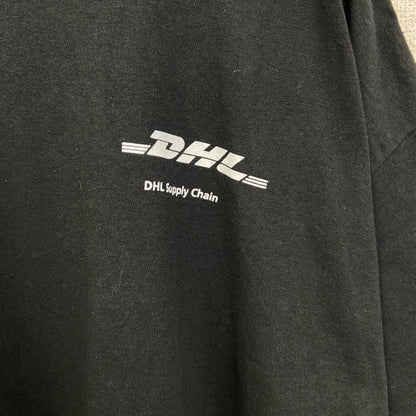 古着 used　PORT＆COMPANY　半袖プリントTシャツ　DHL Supply Chain　クルーネック　黒　2XLサイズ
