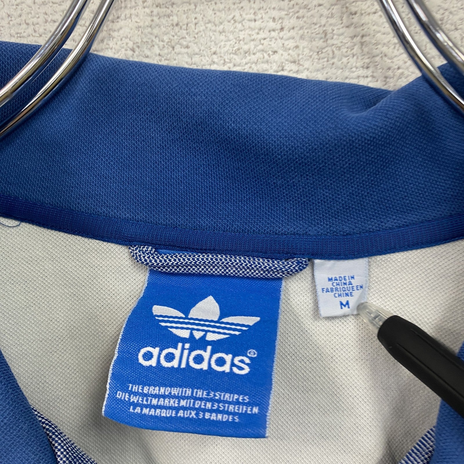 adidas　アディダス　トラックジャケット/ジャージ　青　ブルー　Mサイズ