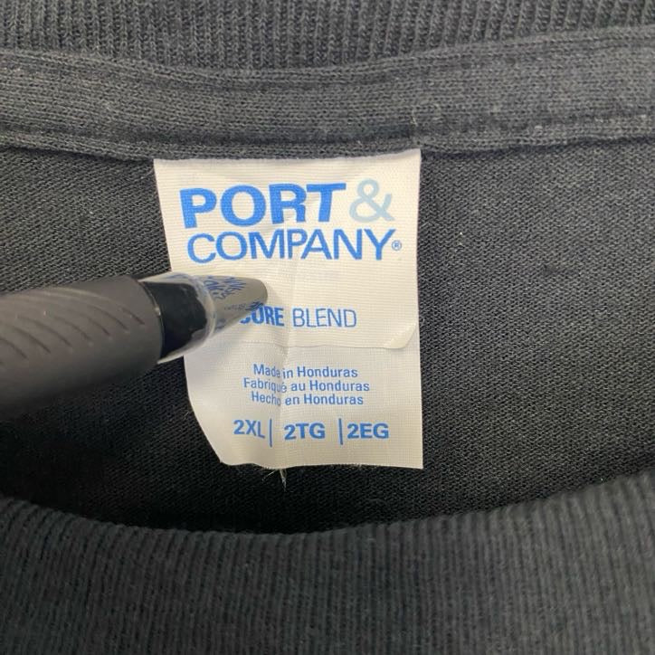 古着 used　PORT＆COMPANY　半袖プリントTシャツ　DHL Supply Chain　クルーネック　黒　2XLサイズ