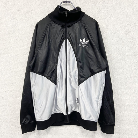 adidas　アディダス　トラックジャケット/ジャージ　バイカラー　黒　シルバー　Lサイズ