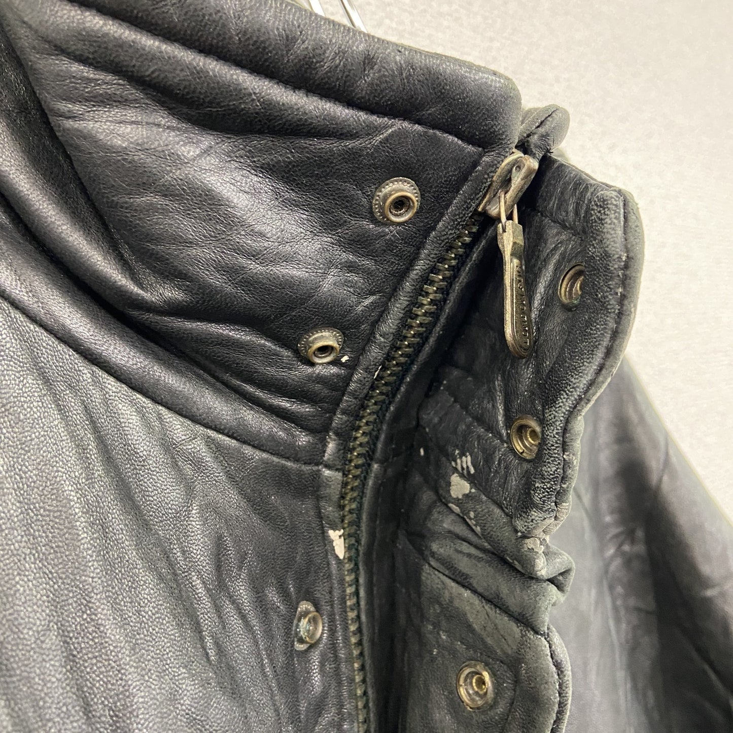 90s　LONDON FOG　ロンドンフォグ　レザージャケット　ブルゾン　スタンドカラー　黒　ブラック　Lサイズ