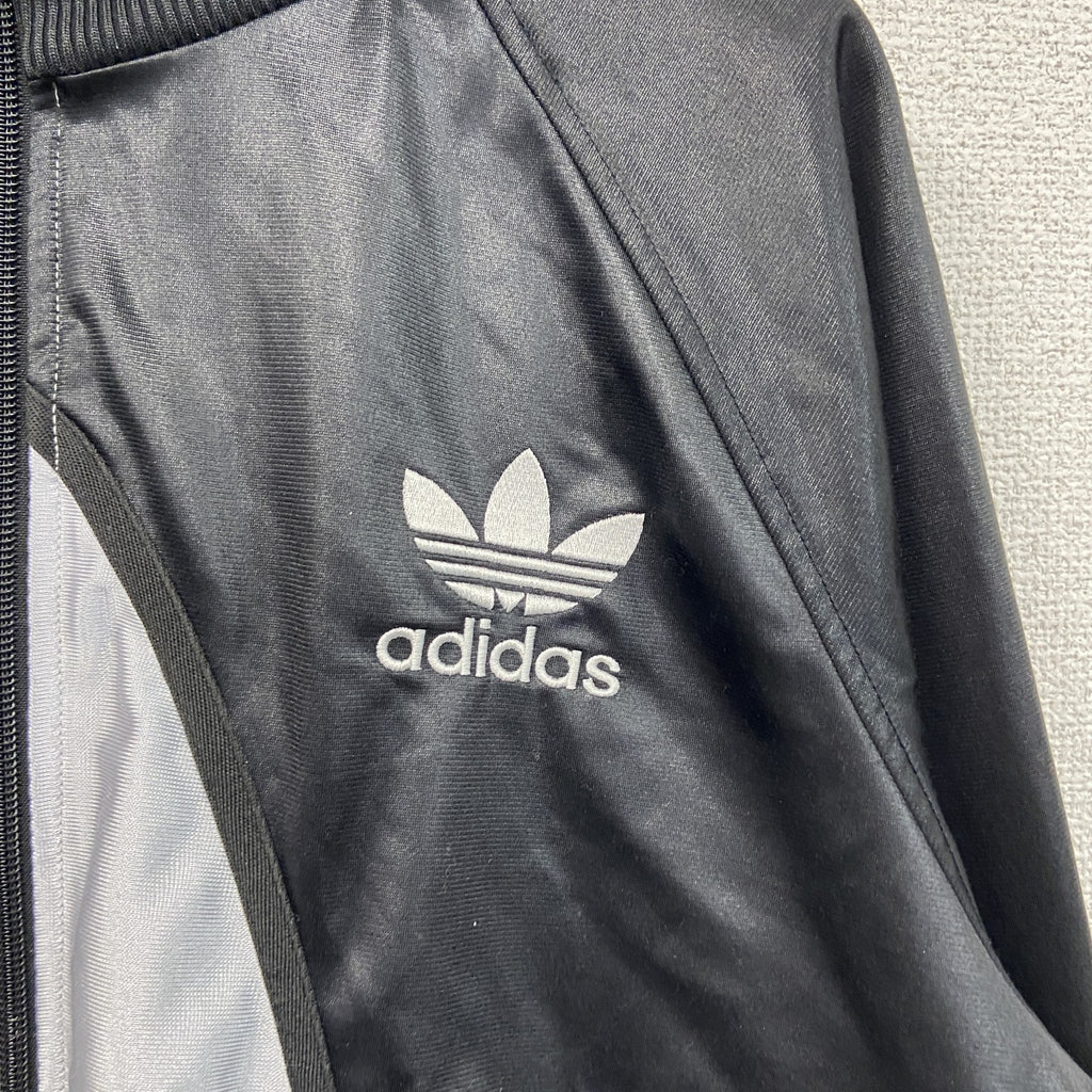 adidas　アディダス　トラックジャケット/ジャージ　バイカラー　黒　シルバー　Lサイズ