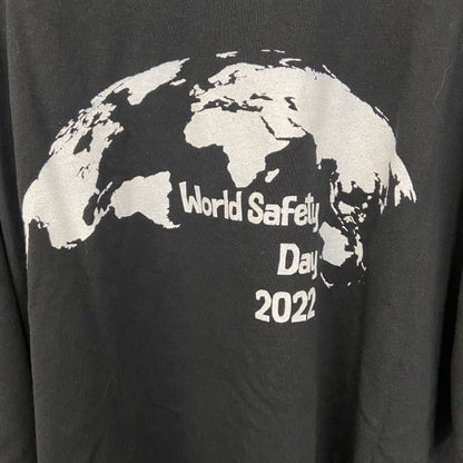古着 used　PORT＆COMPANY　半袖プリントTシャツ　DHL Supply Chain　クルーネック　黒　2XLサイズ