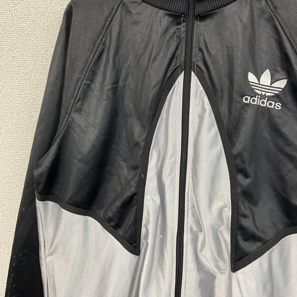 adidas　アディダス　トラックジャケット/ジャージ　バイカラー　黒　シルバー　Lサイズ