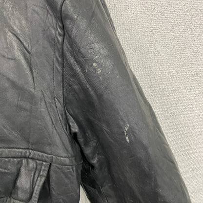 90s　LONDON FOG　ロンドンフォグ　レザージャケット　ブルゾン　スタンドカラー　黒　ブラック　Lサイズ