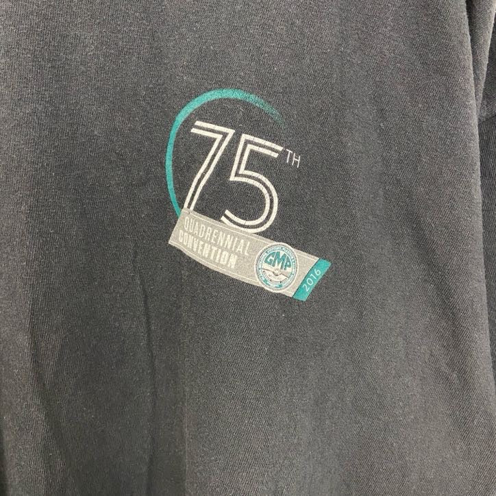 古着 used　Union Line ユニオン ライン　半袖プリントTシャツ　USA製　GMP　クルーネック　黒　Lサイズ