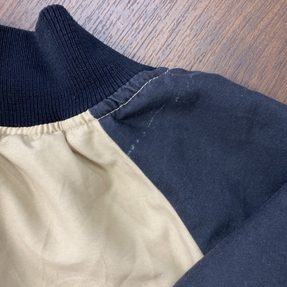 CLIFF KEEN ATHLETIC　フルジップジャケット　カレッジロゴ　ベージュ　黒　ブラック　Mサイズ