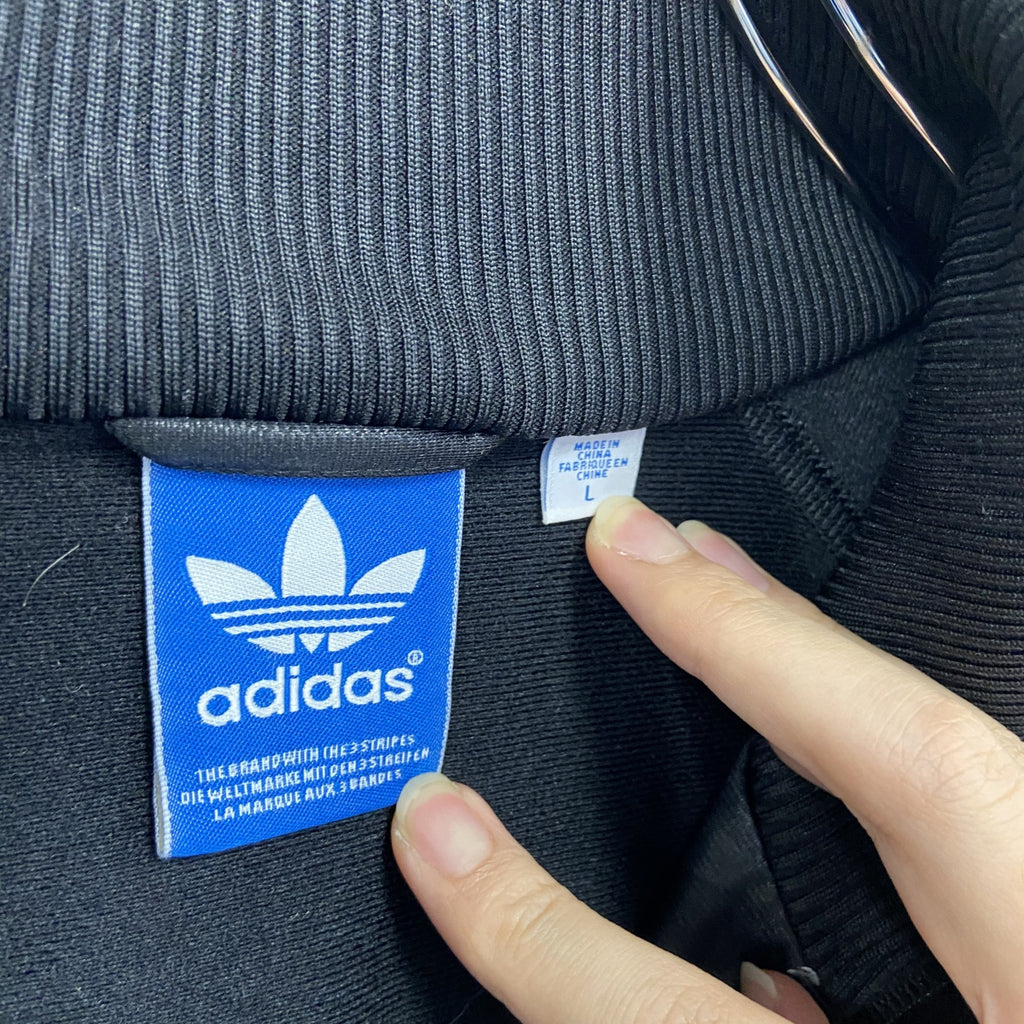 adidas　アディダス　トラックジャケット/ジャージ　バイカラー　黒　シルバー　Lサイズ
