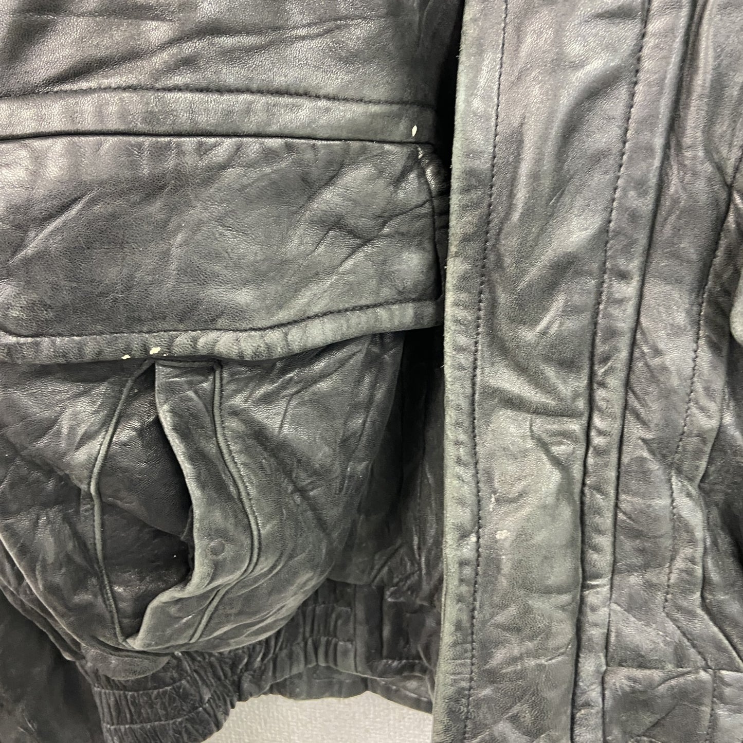 90s　LONDON FOG　ロンドンフォグ　レザージャケット　ブルゾン　スタンドカラー　黒　ブラック　Lサイズ