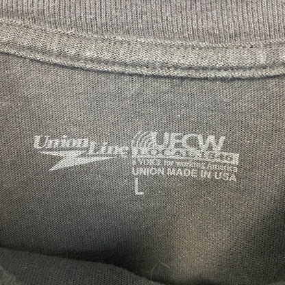 古着 used　Union Line ユニオン ライン　半袖プリントTシャツ　USA製　GMP　クルーネック　黒　Lサイズ