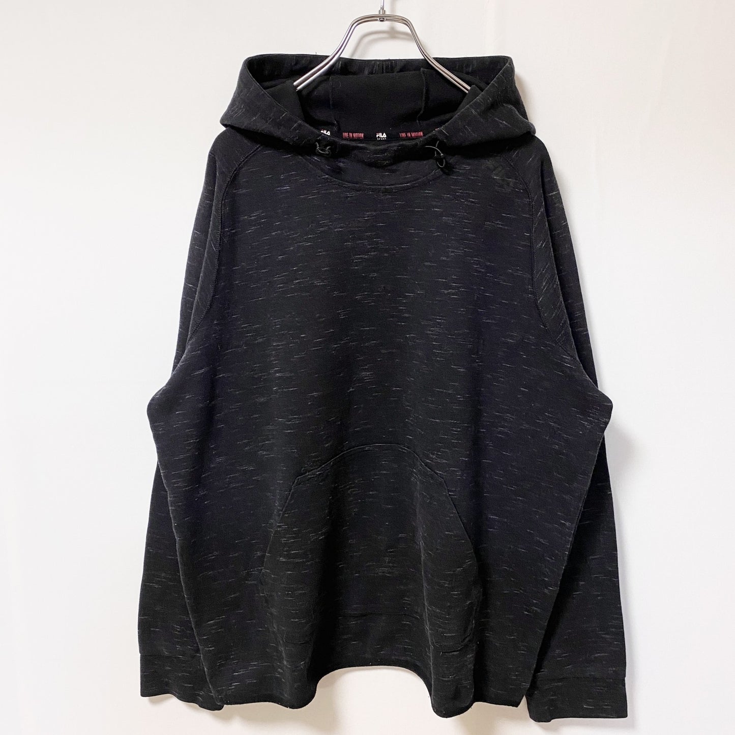 FILA　フィラ　スウェットパーカー/フーディー　無地　ビックシルエット　黒　ブラック　XLサイズ