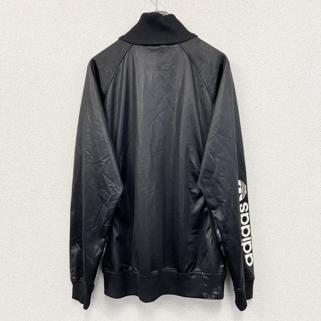 adidas　アディダス　トラックジャケット/ジャージ　バイカラー　黒　シルバー　Lサイズ