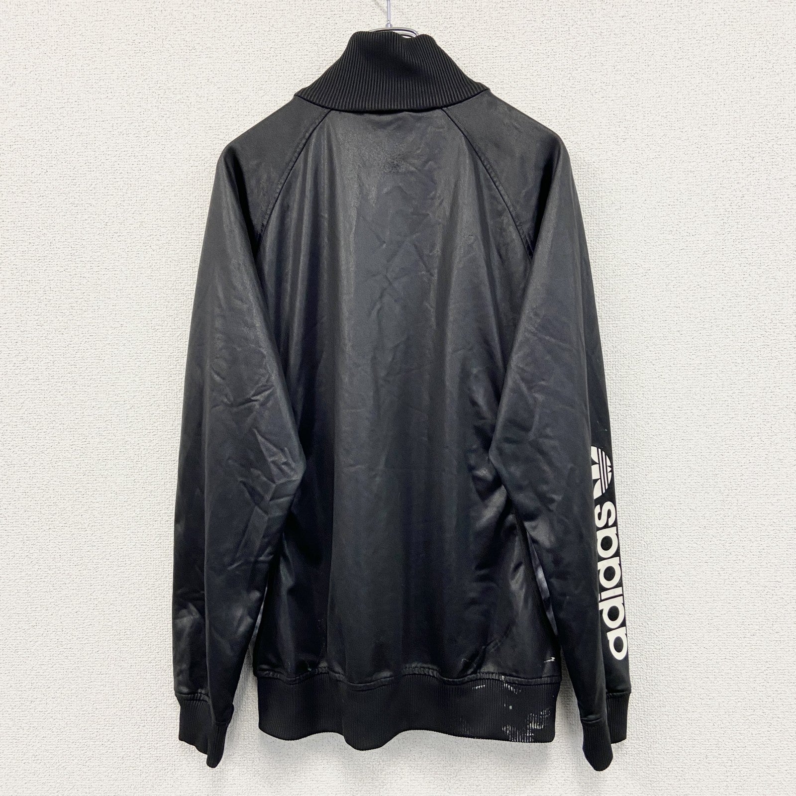 adidas　アディダス　トラックジャケット/ジャージ　バイカラー　黒　シルバー　Lサイズ