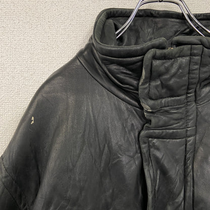 90s　LONDON FOG　ロンドンフォグ　レザージャケット　ブルゾン　スタンドカラー　黒　ブラック　Lサイズ