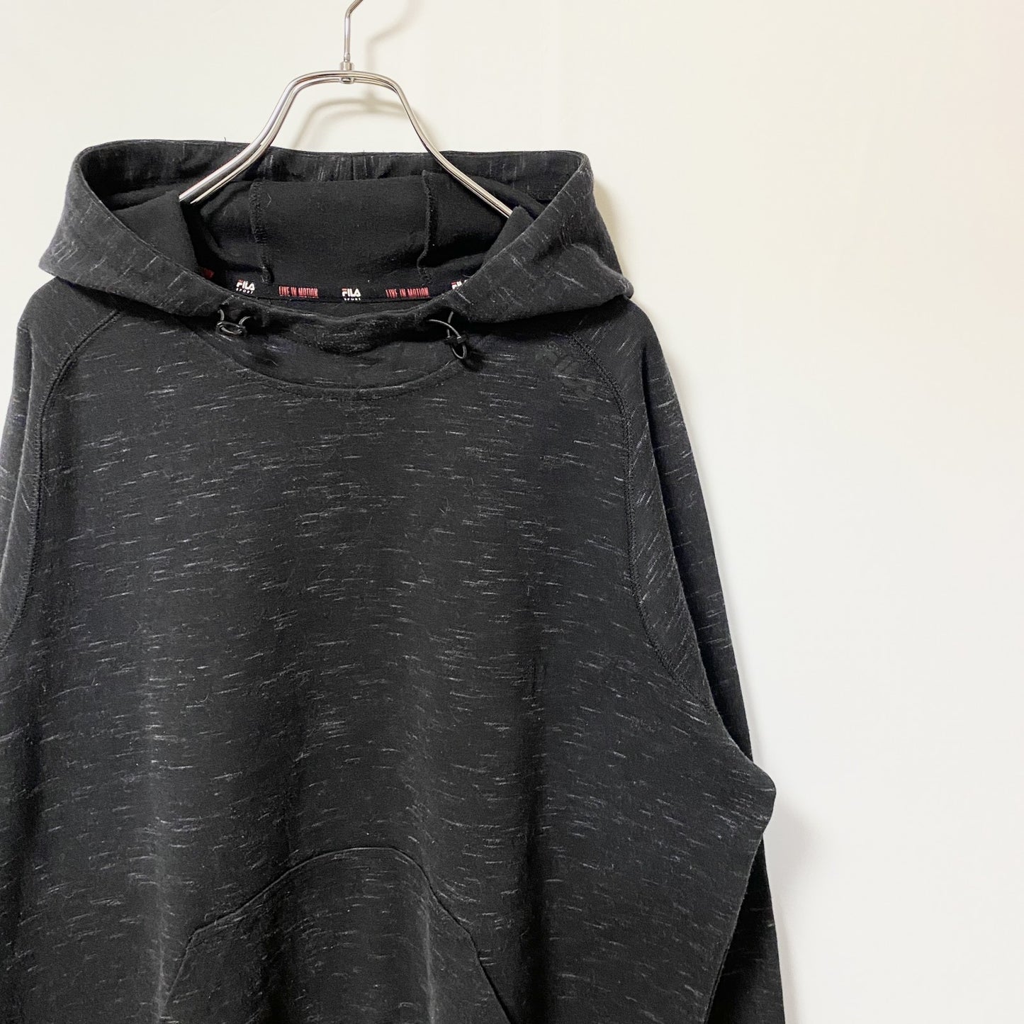 FILA　フィラ　スウェットパーカー/フーディー　無地　ビックシルエット　黒　ブラック　XLサイズ