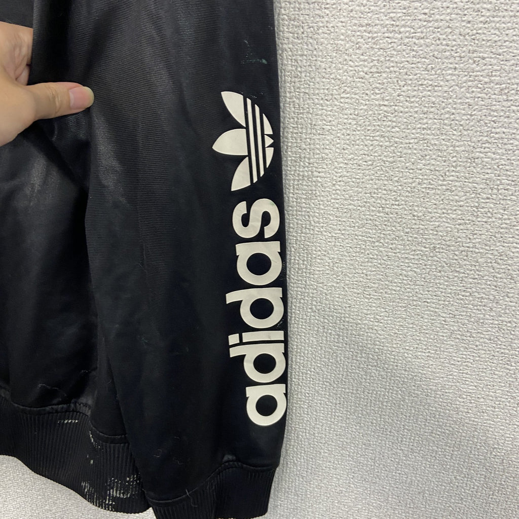 adidas　アディダス　トラックジャケット/ジャージ　バイカラー　黒　シルバー　Lサイズ