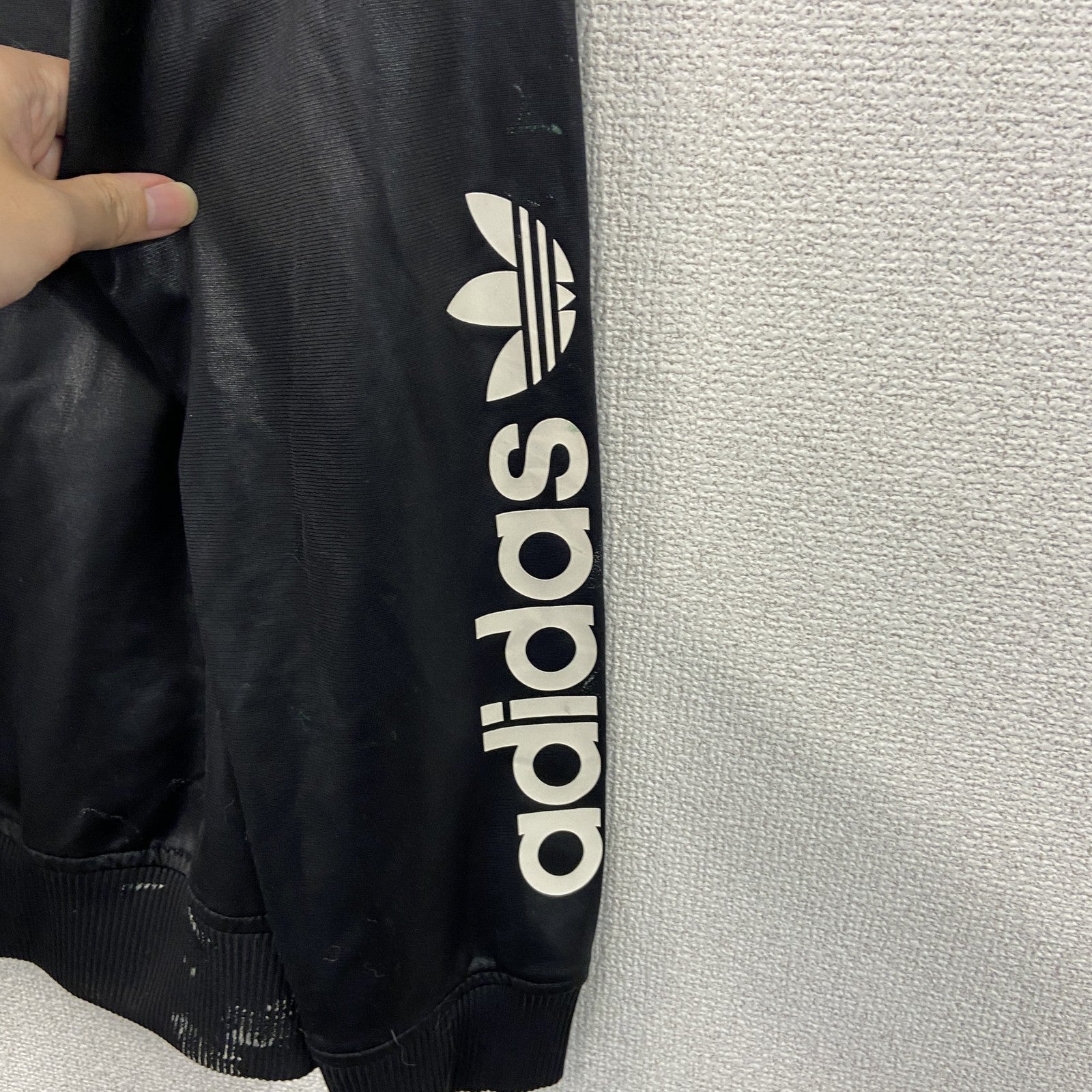 adidas　アディダス　トラックジャケット/ジャージ　バイカラー　黒　シルバー　Lサイズ