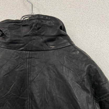 90s　LONDON FOG　ロンドンフォグ　レザージャケット　ブルゾン　スタンドカラー　黒　ブラック　Lサイズ