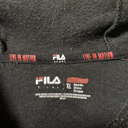 FILA　フィラ　スウェットパーカー/フーディー　無地　ビックシルエット　黒　ブラック　XLサイズ