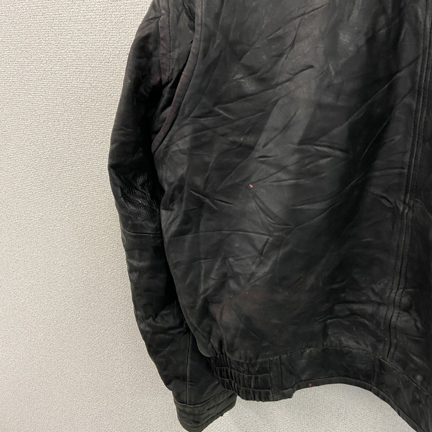 90s　LONDON FOG　ロンドンフォグ　レザージャケット　ブルゾン　スタンドカラー　黒　ブラック　Lサイズ
