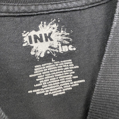 INK　半袖プリントTシャツ　ミュージック　ギター　黒　ブラック　Lサイズ