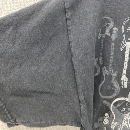 INK　半袖プリントTシャツ　ミュージック　ギター　黒　ブラック　Lサイズ