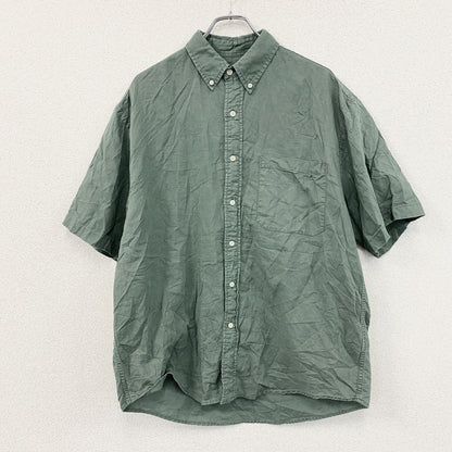 90s～　Eddie Bauer　エディーバウアー　半袖シャツ　ボタンダウンシャツ　ヴィンテージ　グリーン　Mサイズ