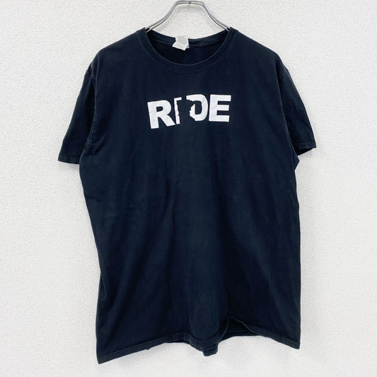 GILDAN　ギルダン　半袖プリントTシャツ　英字プリント　黒　ブラック　XLサイズ