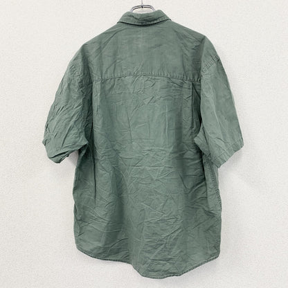 90s～　Eddie Bauer　エディーバウアー　半袖シャツ　ボタンダウンシャツ　ヴィンテージ　グリーン　Mサイズ