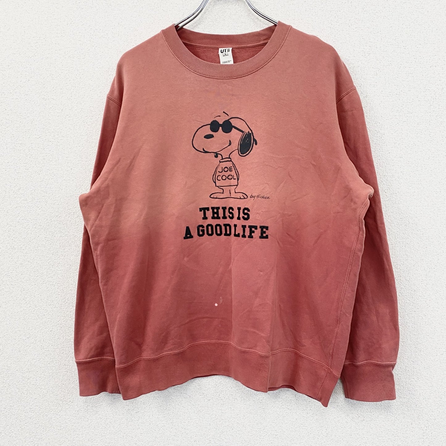 UNIQLO　ユニクロ　SNOOPY　スヌーピー　PEANUTS　スウェット/トレーナー　フェード　コーラル　XLサイズ