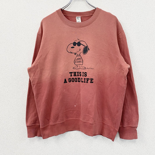 UNIQLO　ユニクロ　SNOOPY　スヌーピー　PEANUTS　スウェット/トレーナー　フェード　コーラル　XLサイズ