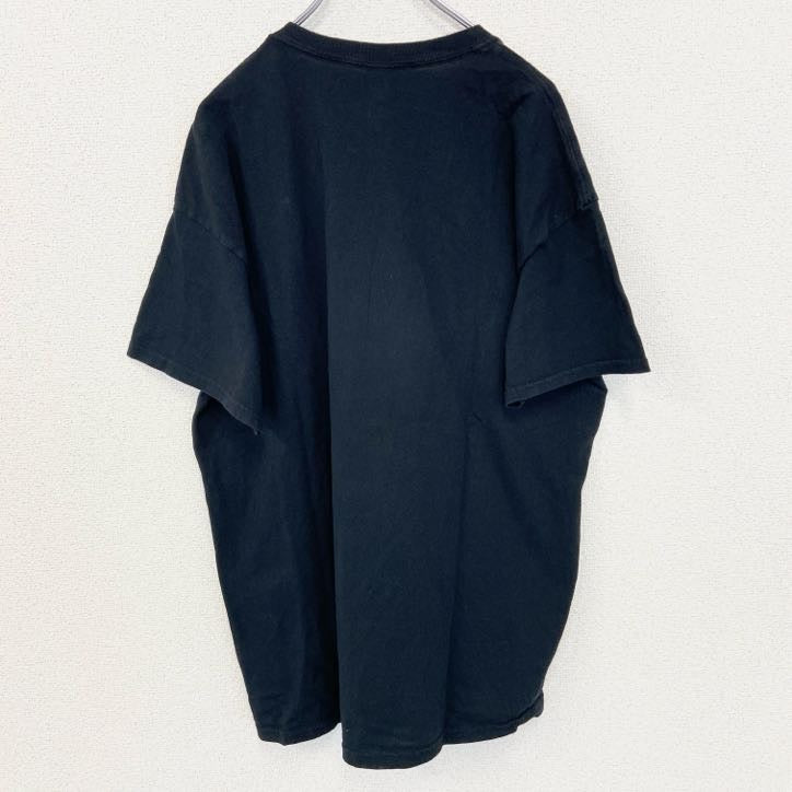 GILDAN　ギルダン　半袖プリントアニマルTシャツ　星条旗　ビッグシルエット　クルーネック　黒　ブラック　XLサイズ