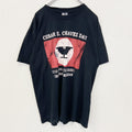 古着 used　JERZEES ジャージーズ　半袖プリントTシャツ　ビッグT　セーサル チャベス　クルーネック　黒　Lサイズ