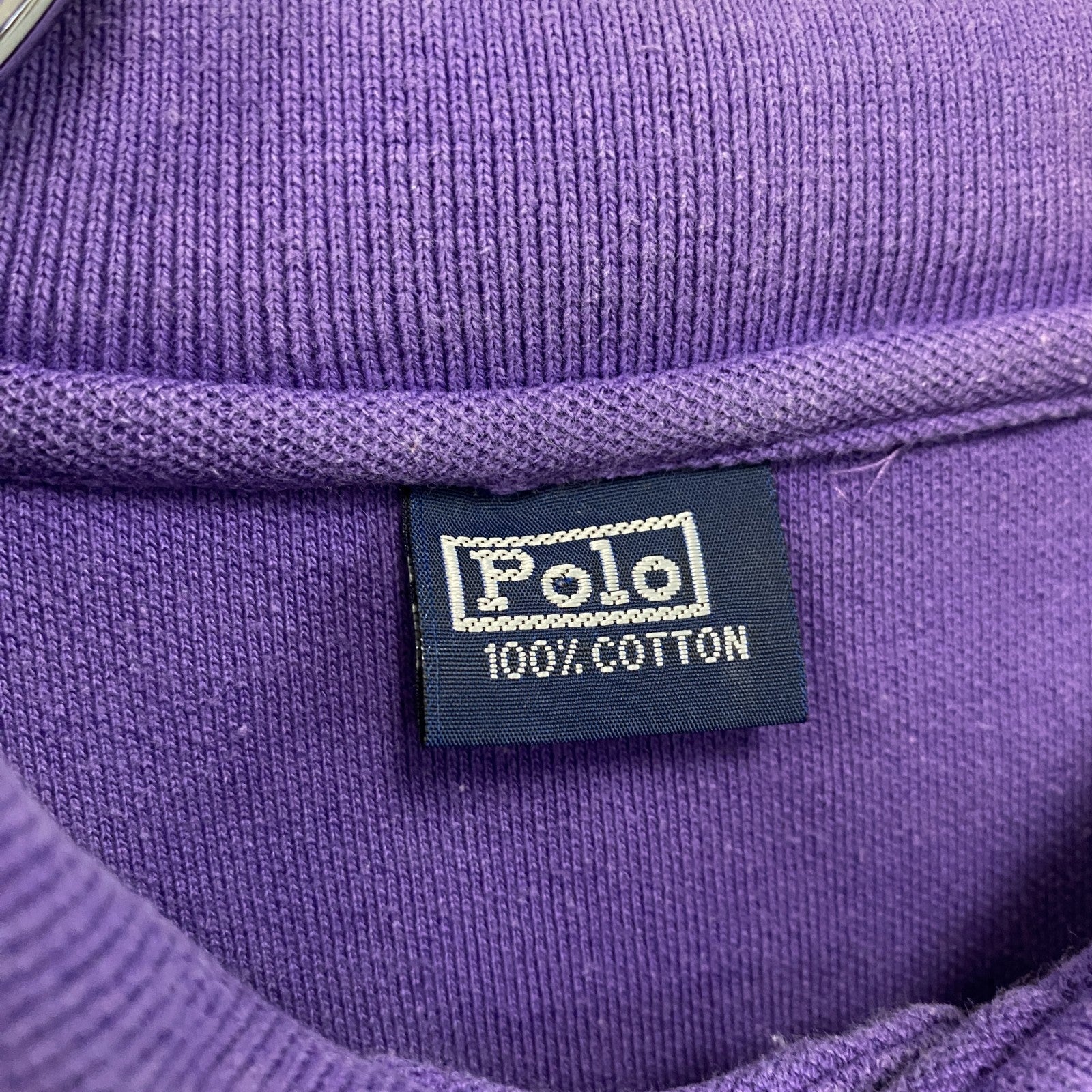 POLO　ポロ　半袖ポロシャツ　刺繡ロゴ　紫　パープル