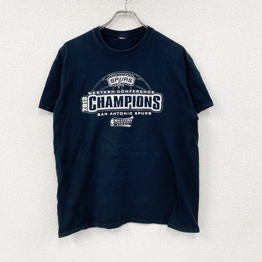 San Antonio Spurts　サンアントニオスパーズ　NBA　半袖プリントTシャツ　黒　ブラック