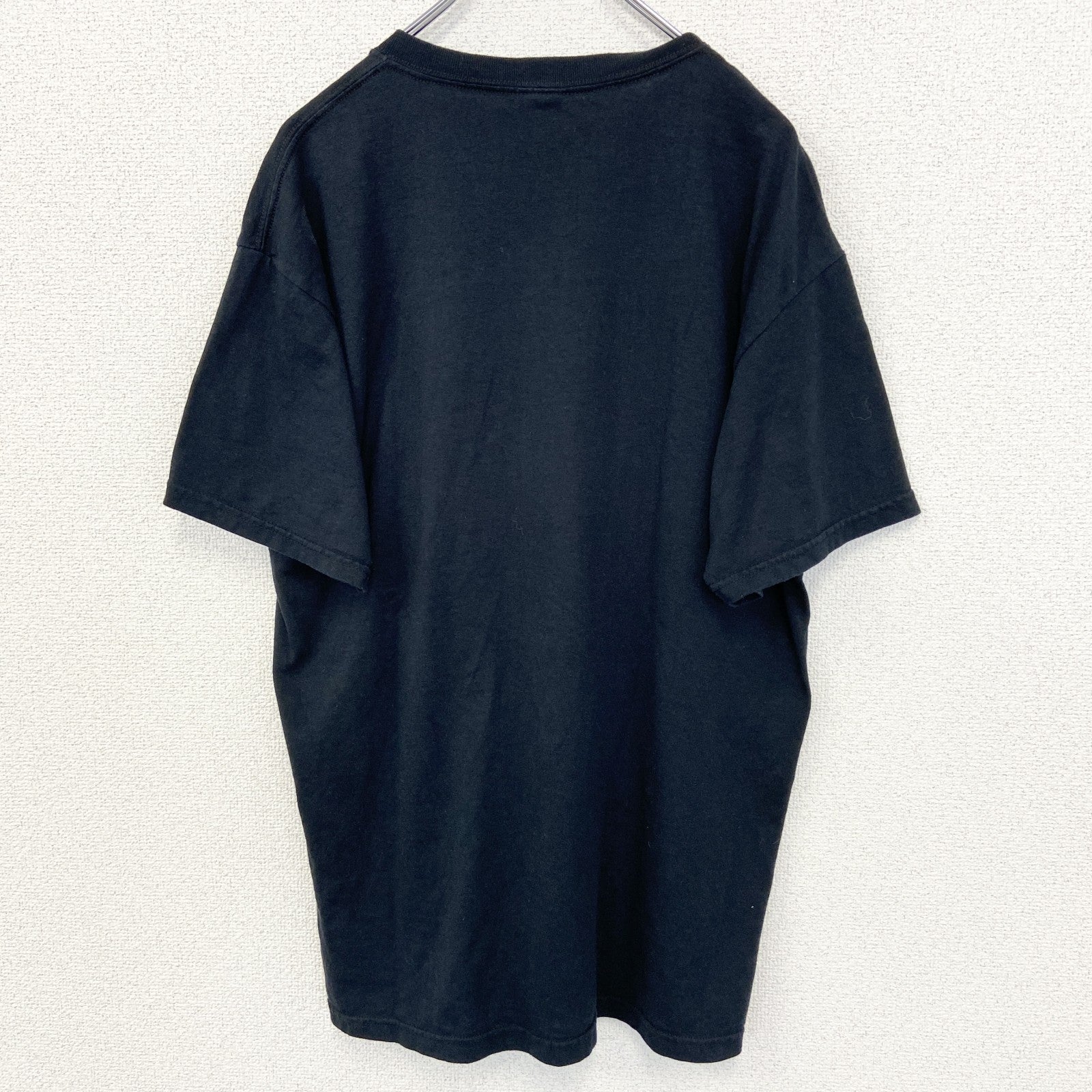 古着 used　JERZEES ジャージーズ　半袖プリントTシャツ　ビッグT　セーサル チャベス　クルーネック　黒　Lサイズ