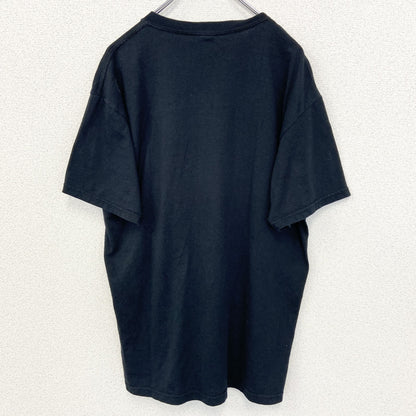 古着 used　JERZEES ジャージーズ　半袖プリントTシャツ　ビッグT　セーサル チャベス　クルーネック　黒　Lサイズ