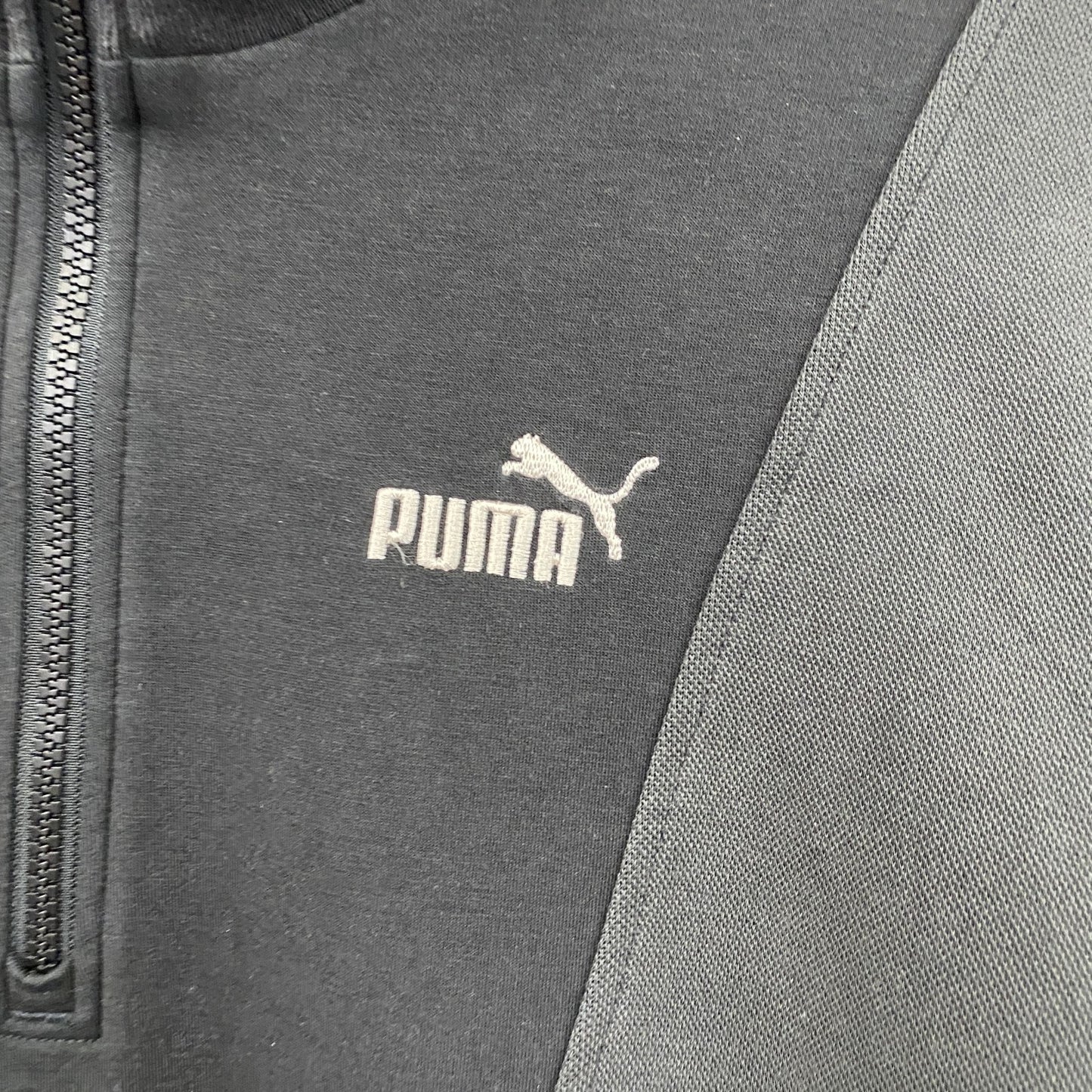 PUMA　プーマ　ハーフジップスウェットワンピース　刺繍ロゴ　黒　ブラック