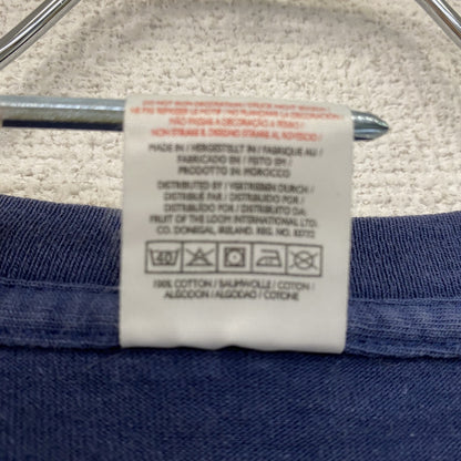 FRUIT OF THE LOOM　フルーツオブザルーム　半袖プリントTシャツ　紺　ネイビー　Lサイズ