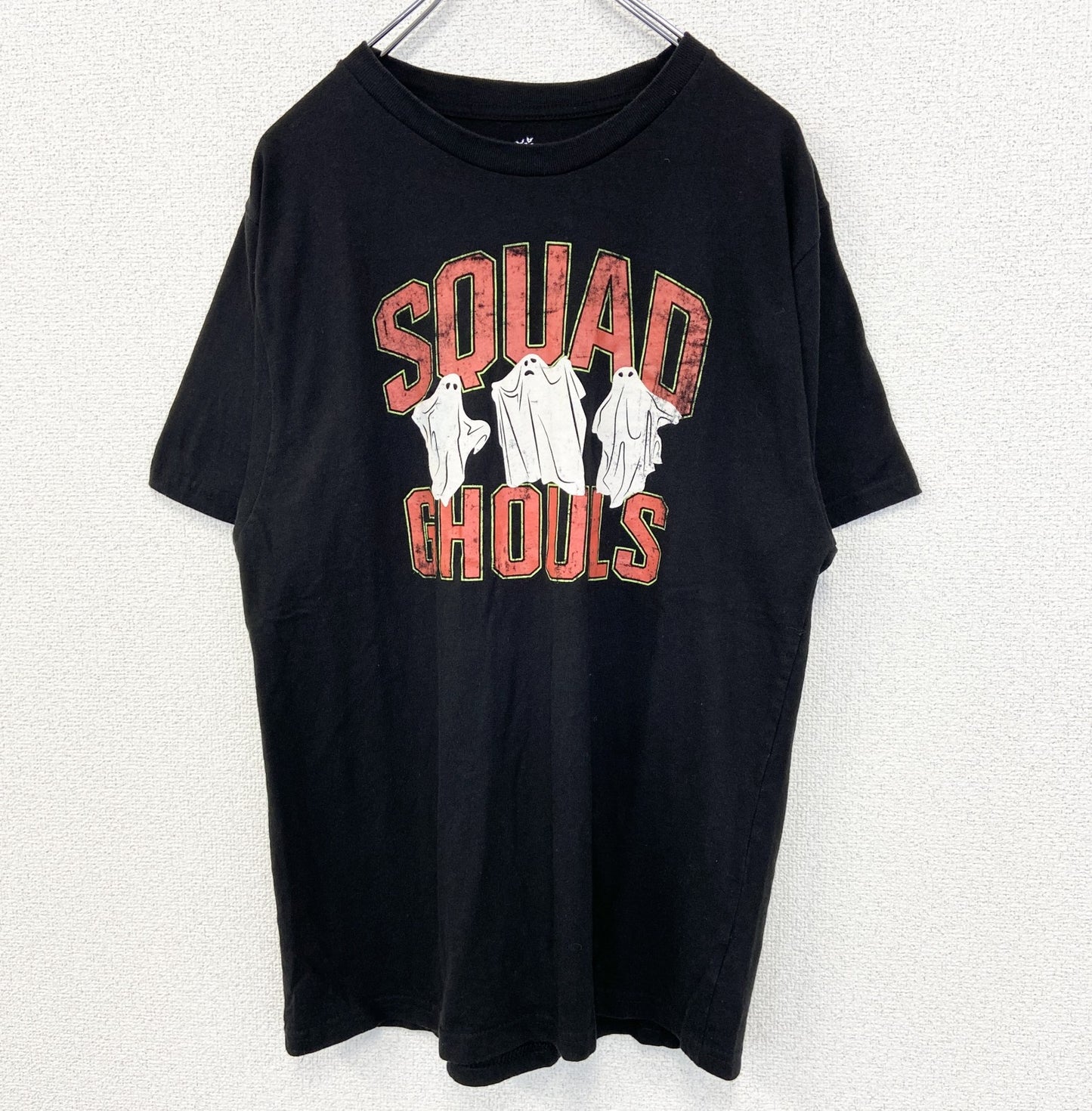 古着 used　celebrate HALLOWEEN　半袖プリントTシャツ　SQUAD GHOULS　おばけ　黒　Mサイズ