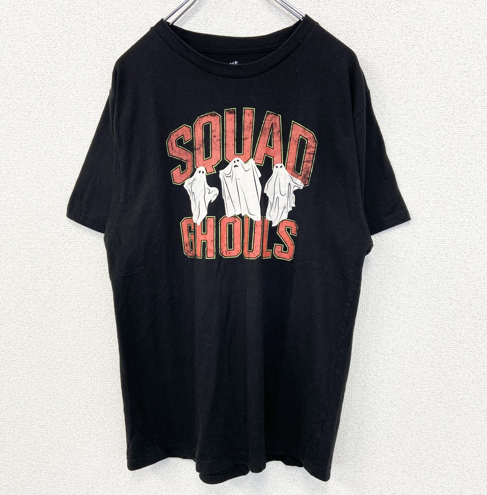 古着 used　celebrate HALLOWEEN　半袖プリントTシャツ　SQUAD GHOULS　おばけ　黒　Mサイズ